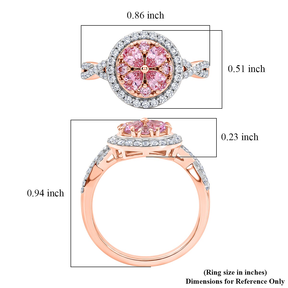 D'Joy Mahenge Purple Spinel, Moissanite Ring in 18K Vermeil RG Over Sterling Silver (Size 10.0) 1.25 ctw image number 5
