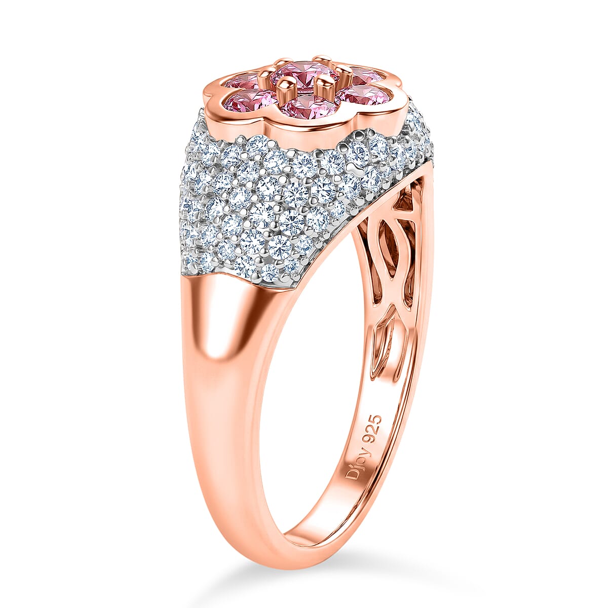 D'Joy Narsipatnam Purple Spinel, Moissanite Ring in 18K Vermeil RG Over Sterling Silver (Size 10.0) 2.00 ctw image number 3