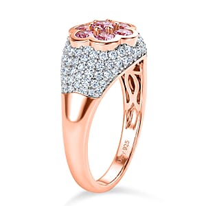 D'Joy Narsipatnam Purple Spinel and Moissanite 2.00 ctw Majestic Bloom Ring in 18K Vermeil Rose Gold Over Sterling Silver (Size 10.0)