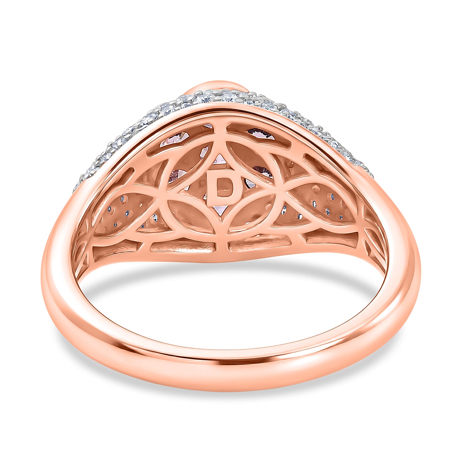 D'Joy Narsipatnam Purple Spinel and Moissanite 2.00 ctw Majestic Bloom Ring in 18K Vermeil Rose Gold Over Sterling Silver (Size 10.0)