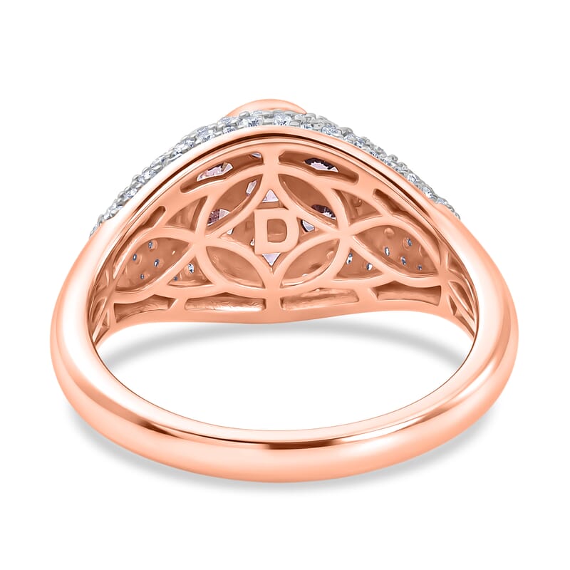 D'Joy Narsipatnam Purple Spinel and Moissanite 2.00 ctw Majestic Bloom Ring in 18K Vermeil Rose Gold Over Sterling Silver (Size 10.0)