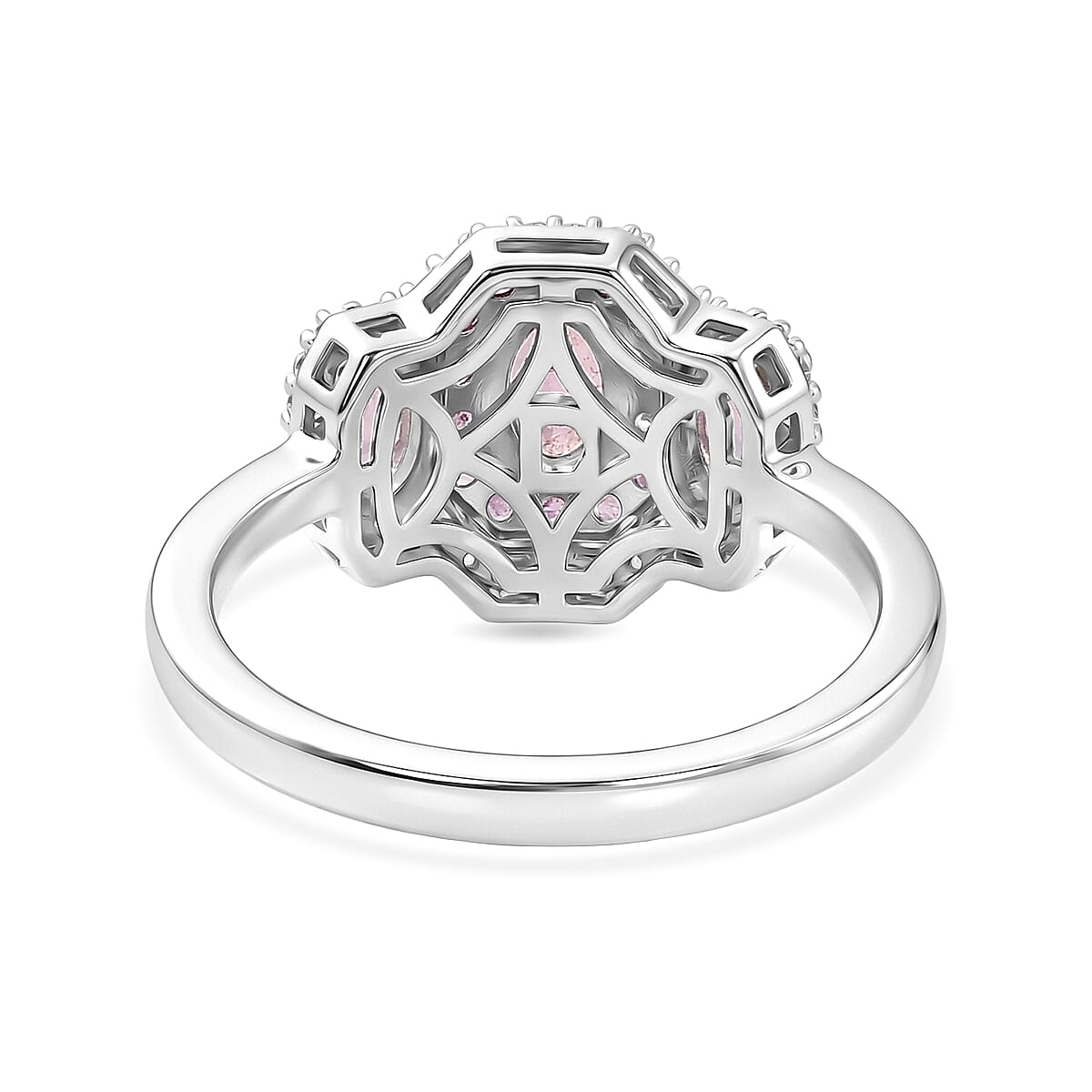 D'Joy Narsipatnam Purple Spinel and Multi Gemstone 1.65 ctw Velvet Trinity Ring in Rhodium Over Sterling Silver (Size 10.0)