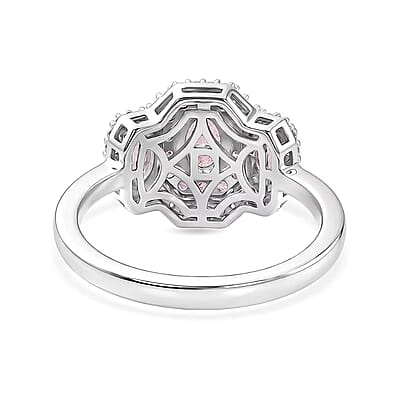 D'Joy Narsipatnam Purple Spinel and Multi Gemstone 1.65 ctw Velvet Trinity Ring in Rhodium Over Sterling Silver (Size 10.0)
