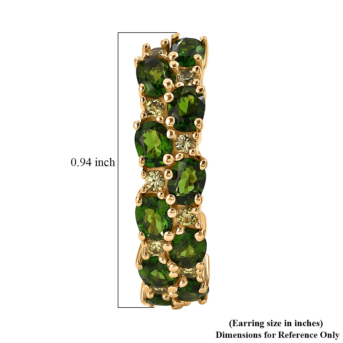 D'Joy Chrome Diopside and Yellow Sapphire 4.50 ctw Blooming Vine Hoop Earrings in 18K Vermeil Yellow Gold Over Sterling Silver image number 4