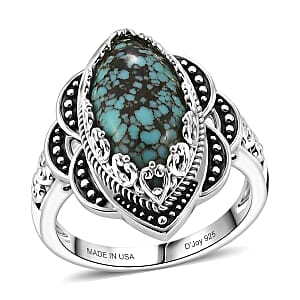 D'Joy Artisan Crafted Premium Blue Moon Turquoise 3.75 ctw Ring in Sterling Silver (Size 7.0)