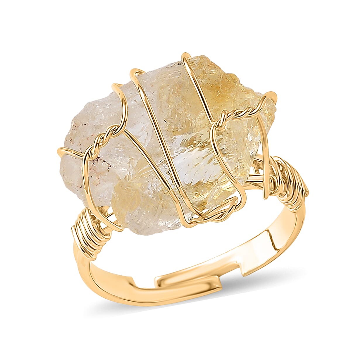 Brazilian Citrine 10.00 ctw Ring (Adjustable) in Goldtone