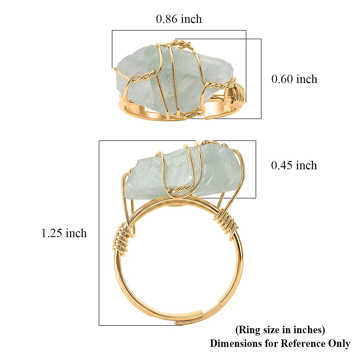 Hebei Peridot 10.00 ctw Ring (Adjustable) in Goldtone