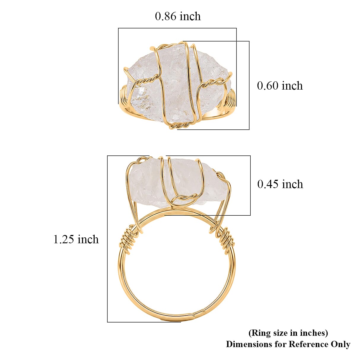 Austrian Crystal Ring (Adjustable) in Goldtone