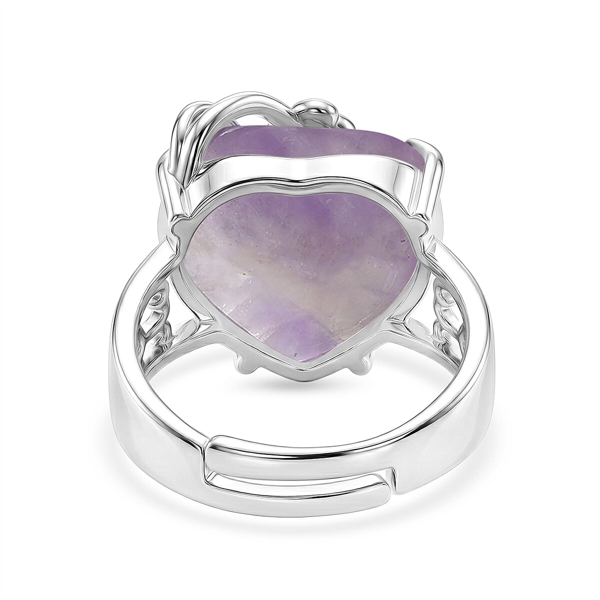 African Amethyst 12.00 ctw Ring (Adjustable) in Silvertone image number 4