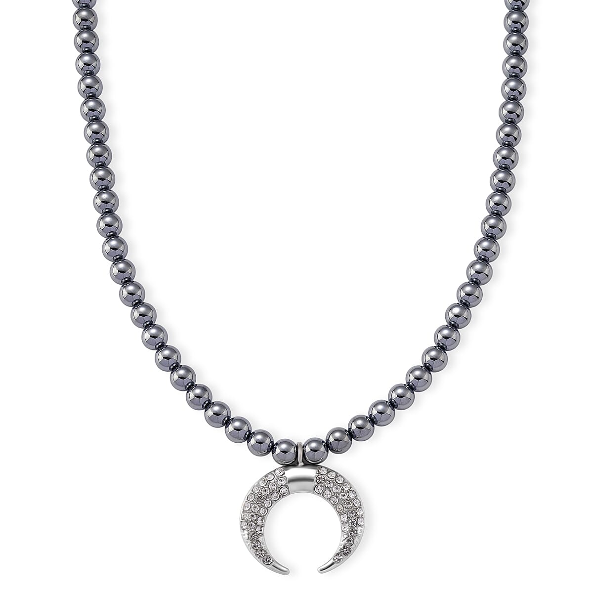 Terahertz, Austrian Crystal Beaded Necklace with Butterfly Charm (18-20 Inches) in Silvertone & Stainless Steel 200.00 ctw