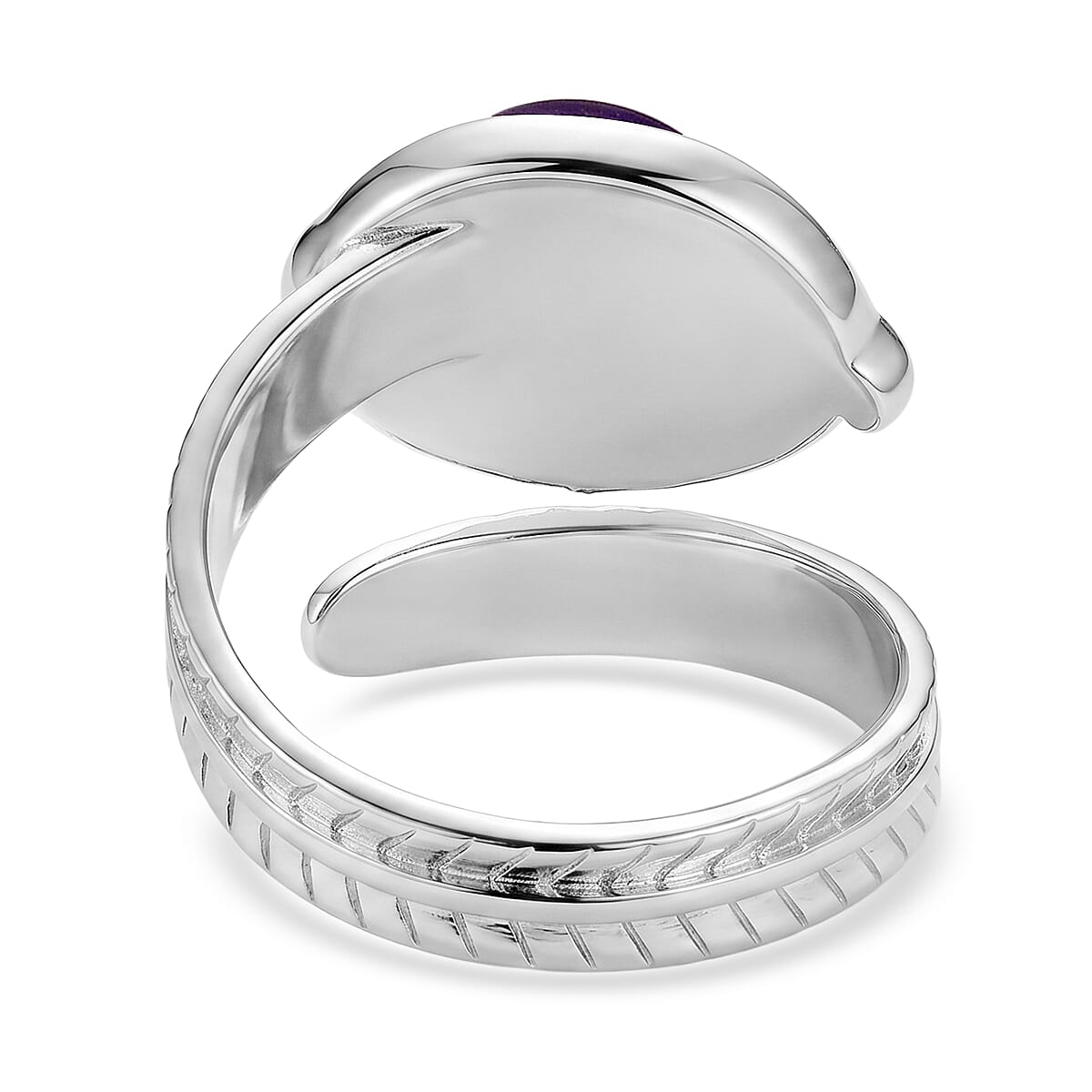 African Amethyst 7.00 ctw Ring (Adjustable) in Silvertone