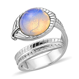 Opalite 7.00 ctw Ring (Adjustable) in Silvertone