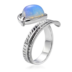 Opalite 7.00 ctw Ring (Adjustable) in Silvertone