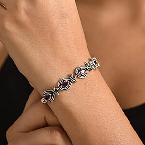 D'Joy Passport to Turkey Artisan Crafted Premium Niassa Ruby (FF) 5.30 ctw Bracelet in Sterling Silver (7.25-8.0In)