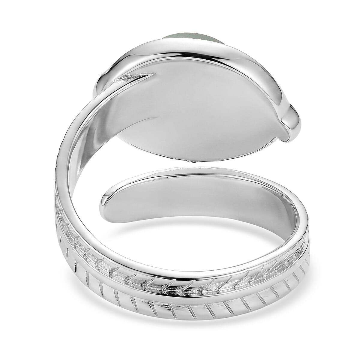 Green Aventurine 7.00 ctw Ring (Adjustable) in Silvertone image number 4