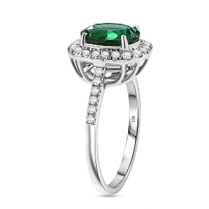 Certified & Appraised Luxoro 10K White Gold AAA Mint Tourmaline, Diamond (G-H, SI) (0.54 cts) Ring (Size 10.0) 3.00 ctw
