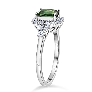 Certified & Appraised AAA Mint Tourmaline and Luxuriant Lab Grown Diamond G-H SI 1.79 ctw Ring in 10K White Gold (Size 10.0)