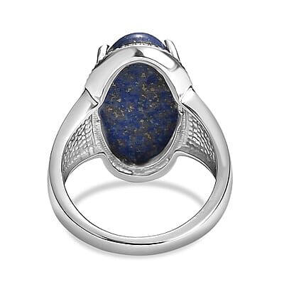 EverTrue Lapis Lazuli 12.00 ctw Ring in Stainless Steel (Size 6.0)