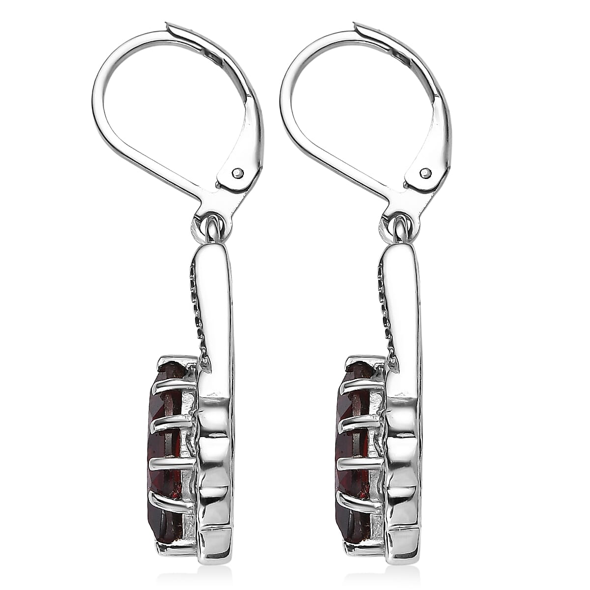 EverTrue Mozambique Garnet 4.00 ctw Earrings in Stainless Steel