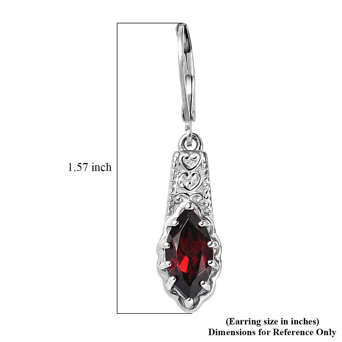 EverTrue Mozambique Garnet 4.00 ctw Earrings in Stainless Steel
