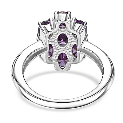 EverTrue Simulated Amethyst Color Diamond 4.60 ctw Ring in Stainless Steel (Size 6.0)