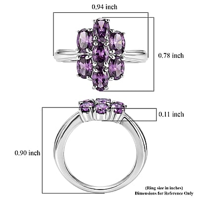EverTrue Simulated Amethyst Color Diamond 4.60 ctw Ring in Stainless Steel (Size 6.0)