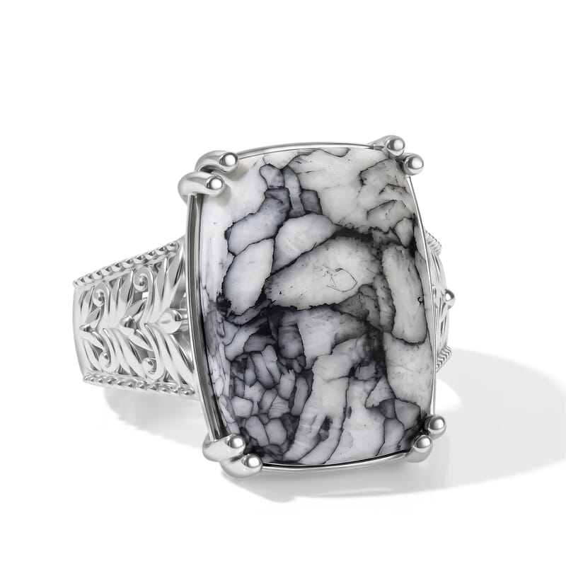 EverTrue Austrian Pinolith 15.20 ctw Solitaire Ring in Platinum Over Copper (Size 6.0)