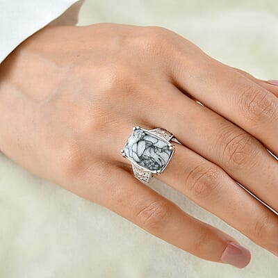 EverTrue Austrian Pinolith 15.20 ctw Solitaire Ring in Platinum Over Copper (Size 6.0)