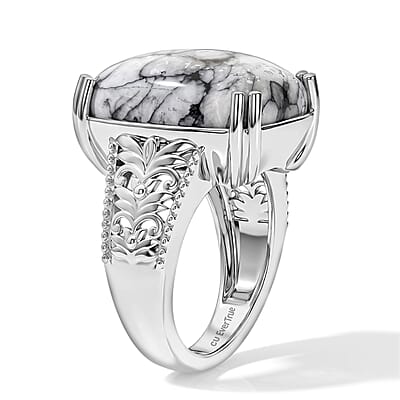 EverTrue Austrian Pinolith 15.20 ctw Solitaire Ring in Platinum Over Copper (Size 6.0)