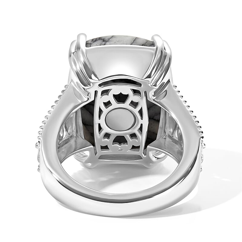 EverTrue Austrian Pinolith 15.20 ctw Solitaire Ring in Platinum Over Copper (Size 6.0)