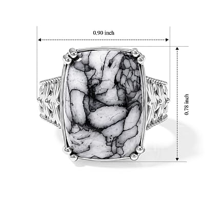 EverTrue Austrian Pinolith 15.20 ctw Solitaire Ring in Platinum Over Copper (Size 6.0)