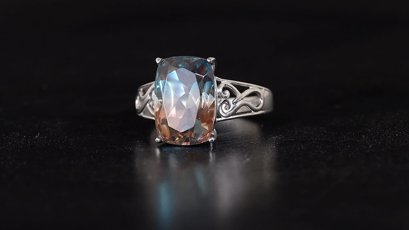 EverTrue Smoky Quartz Ring in Stainless Steel (Size 10) 6.40 ctw