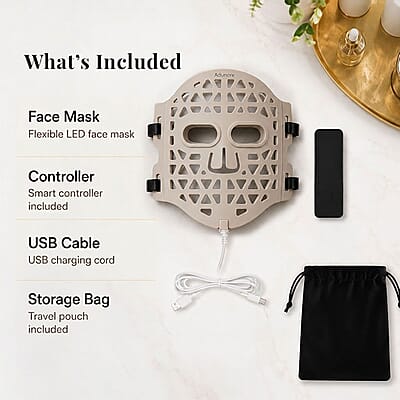 Numiere Feather Glow LED Face Mask with Remote & Travel Pouch (Manufacturer Warranty)