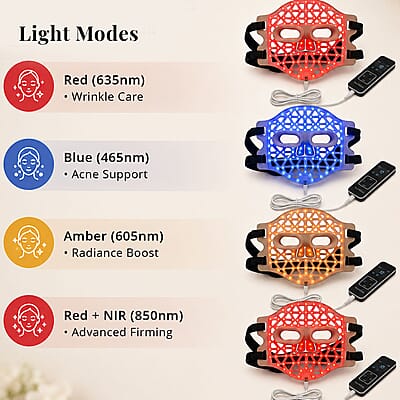 Numiere Feather Glow LED Face Mask with Remote & Travel Pouch (Manufacturer Warranty)