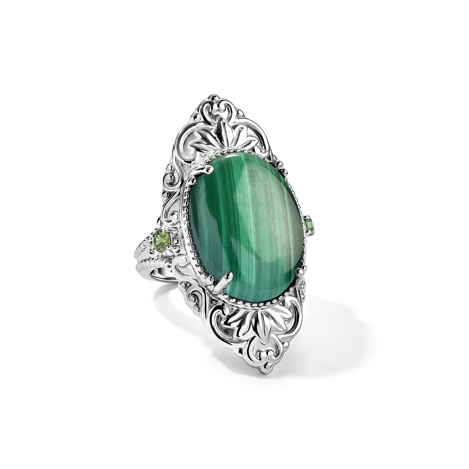 EverTrue Malagasy Labradorite, African Amethyst Solitaire Ring in Stainless Steel (Size 10.0) 18.50 ctw