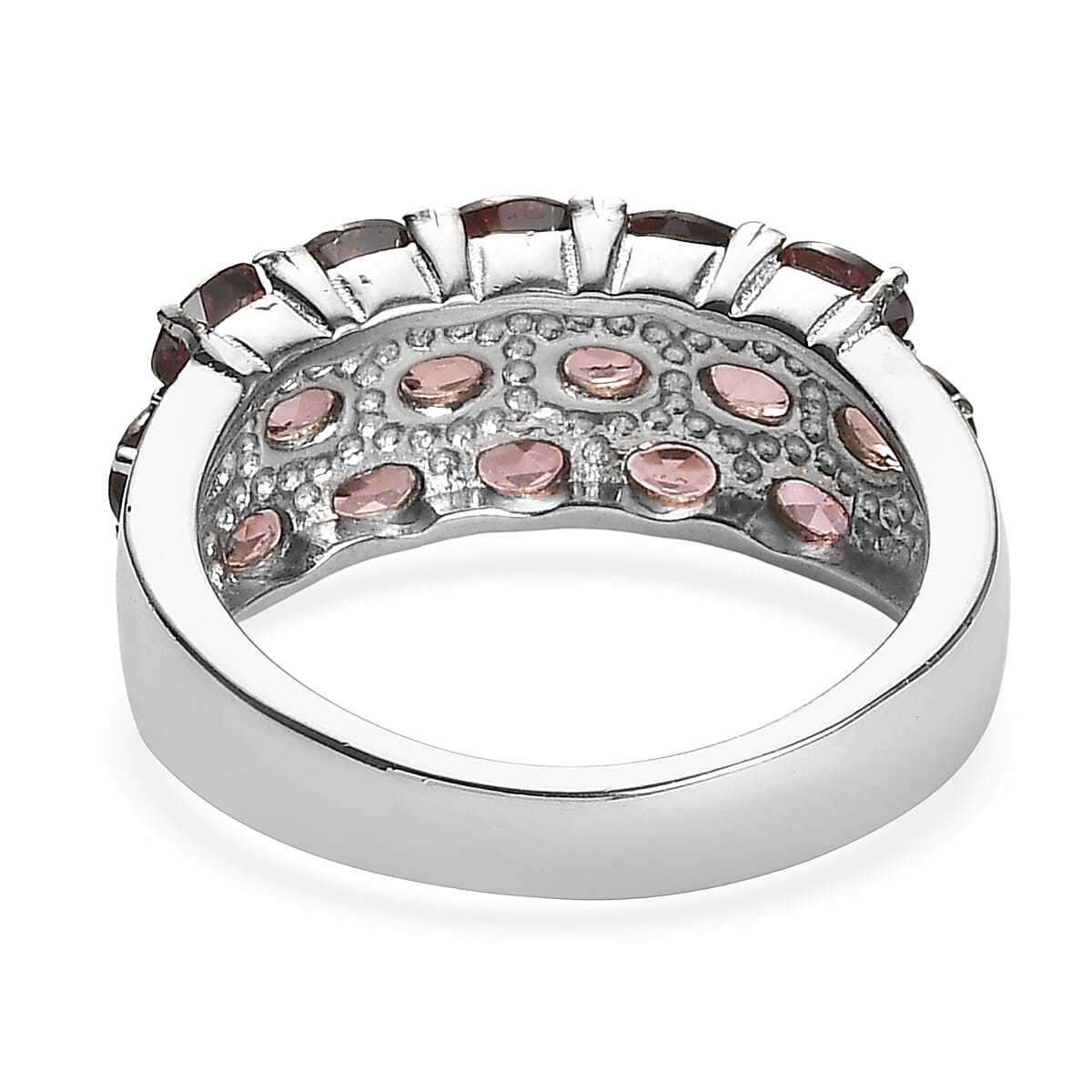 EverTrue Simulated Rhodolite Garnet Color Diamond 4.10 ctw Ring in Stainless Steel (Size 9.0)