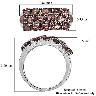 EverTrue Simulated Rhodolite Garnet Color Diamond 4.10 ctw Ring in Stainless Steel (Size 9.0)