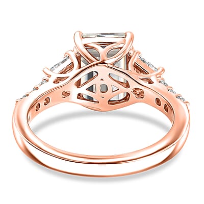 D'Joy Moissanite 2.85 ctw Ring in 18K Vermeil Rose Gold Over Sterling Silver (Size 4.0)