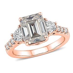 D'Joy Moissanite 2.85 ctw Ring in 18K Vermeil Rose Gold Over Sterling Silver (Size 5.0)
