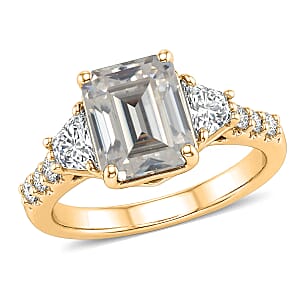 D'Joy Moissanite 2.85 ctw Ring in 18K Vermeil Yellow Gold Over Sterling Silver (Size 9.0)