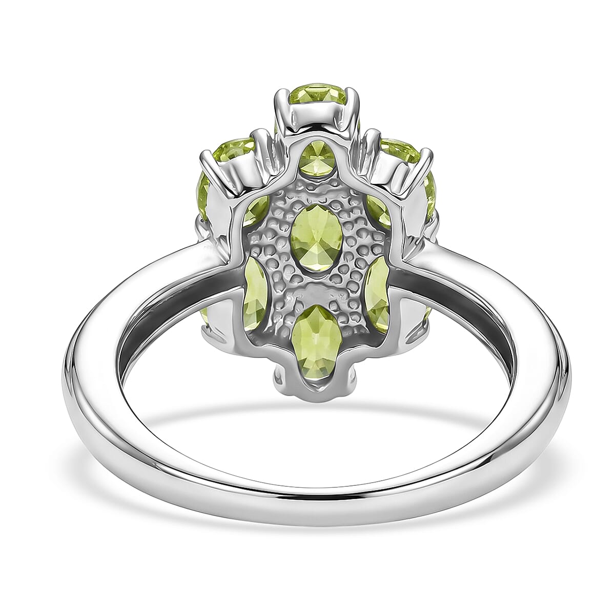 EverTrue Simulated Lime Diamond Ring in Stainless Steel (Size 7.0)