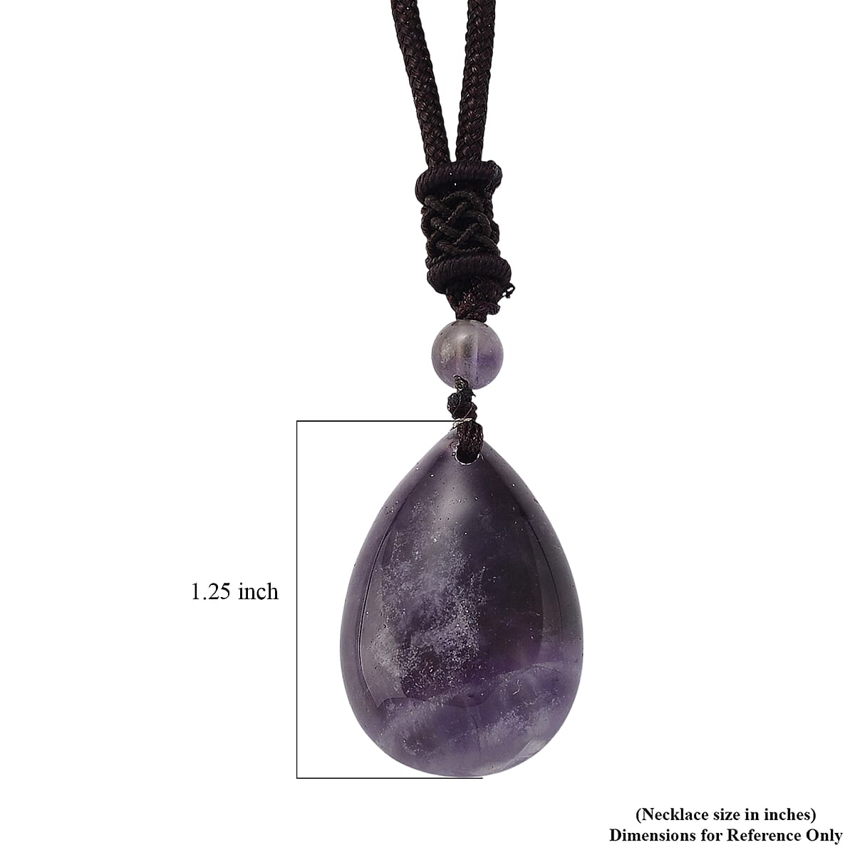 African Amethyst 30.00 ctw Cotton Thread Teardrop Necklace 25 inches image number 6