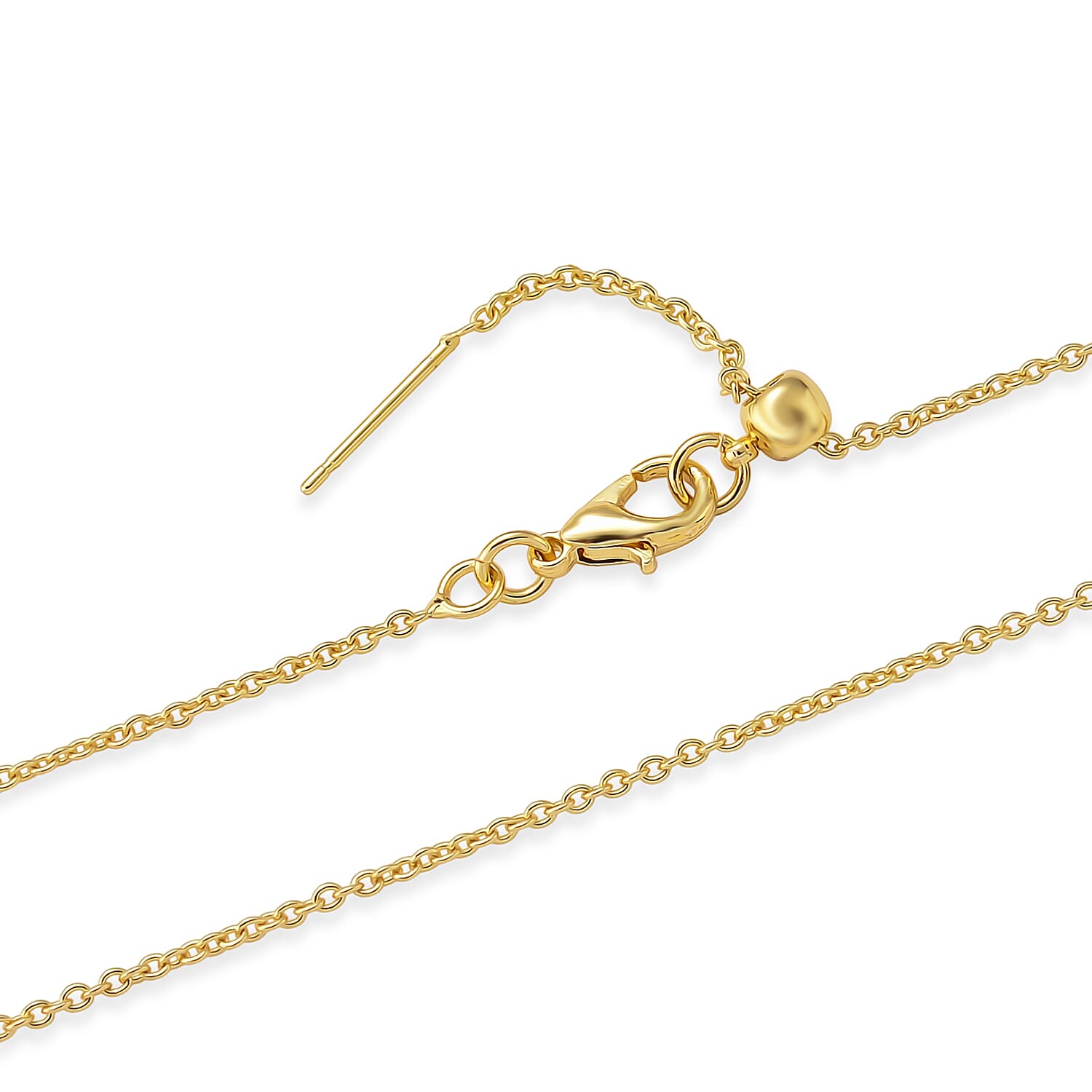 White Crystal Quartz 15.00 ctw Pendant Necklace in Goldtone 17 Inches