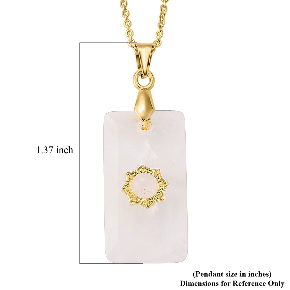White Crystal Quartz 15.00 ctw Pendant Necklace in Goldtone 17 Inches