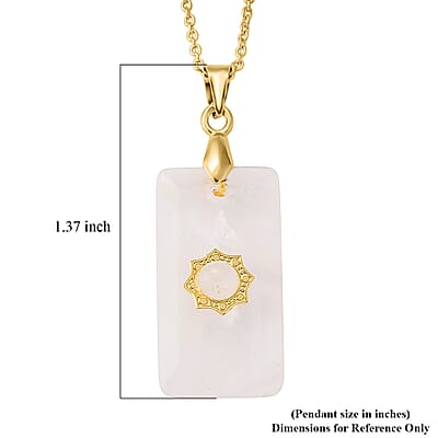White Crystal Quartz 15.00 ctw Pendant Necklace in Goldtone 17 Inches