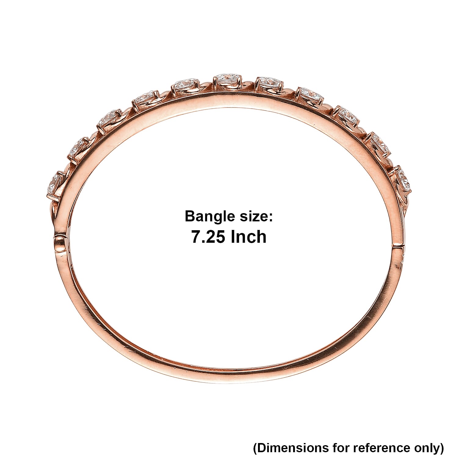 EverTrue Moissanite 8.50 ctw Infinity Wave Bangle Bracelet in ION Plated RG Stainless Steel (7.25 In)