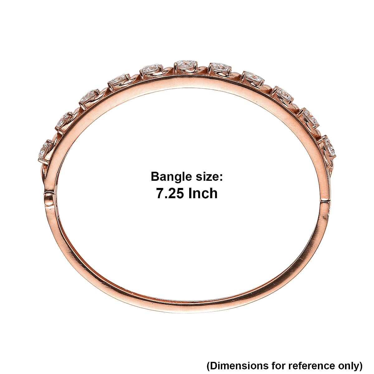 EverTrue Moissanite 8.50 ctw Infinity Wave Bangle Bracelet in ION Plated RG Stainless Steel (7.25 In) image number 5
