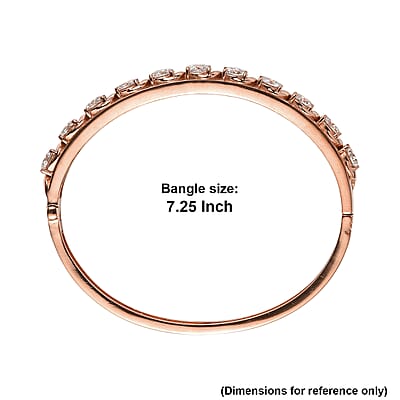 EverTrue Moissanite 8.50 ctw Infinity Wave Bangle Bracelet in ION Plated RG Stainless Steel (7.25 In)