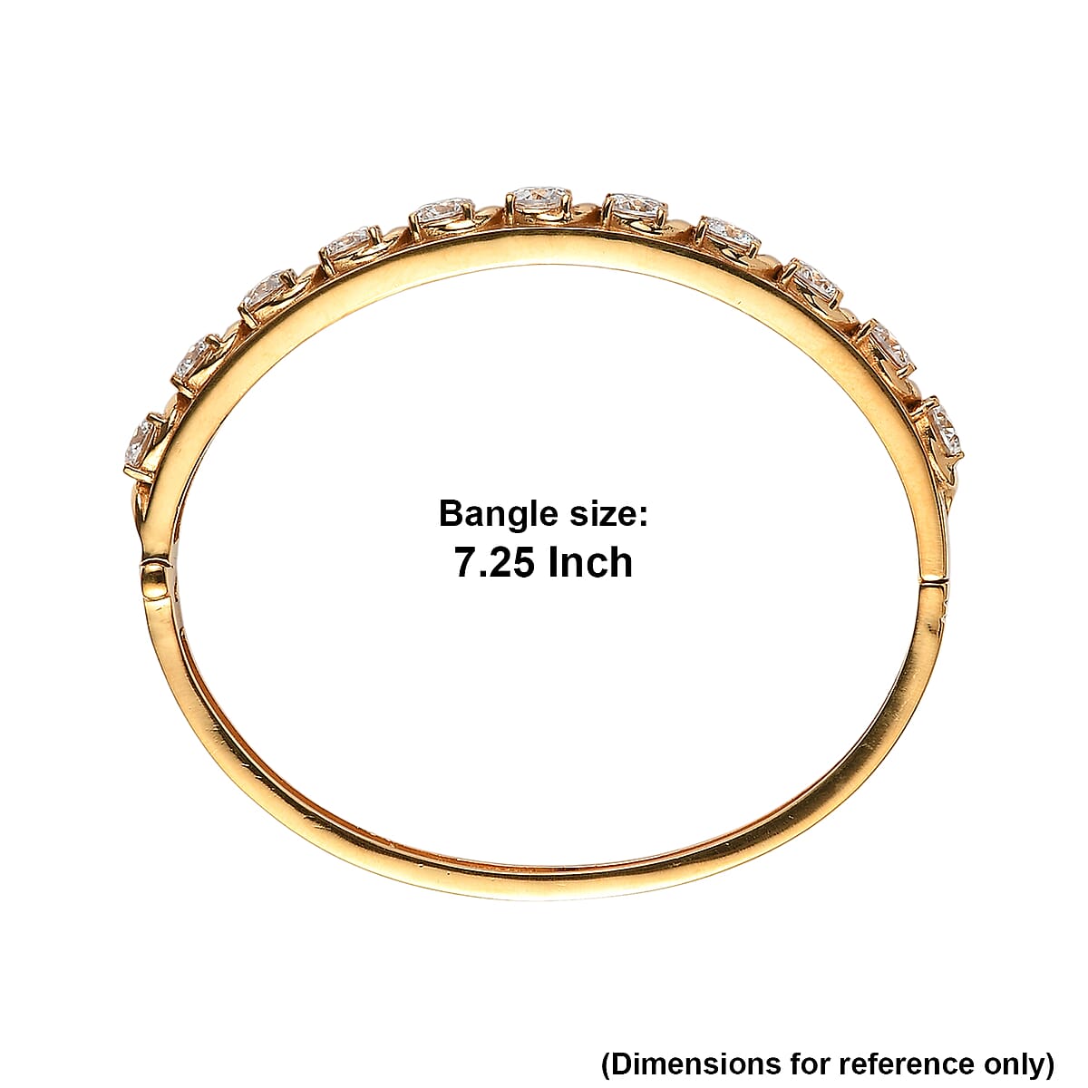 EverTrue Moissanite 8.50 ctw Infinity Wave Bangle Bracelet in ION Plated YG Stainless Steel (7.25 In) image number 5