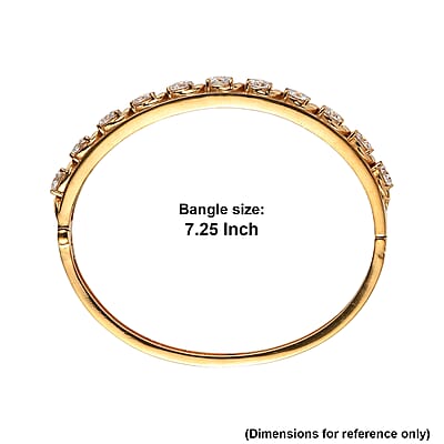 EverTrue Moissanite 8.50 ctw Infinity Wave Bangle Bracelet in ION Plated YG Stainless Steel (7.25 In)
